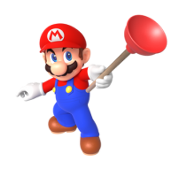 Mario avec une ventouse